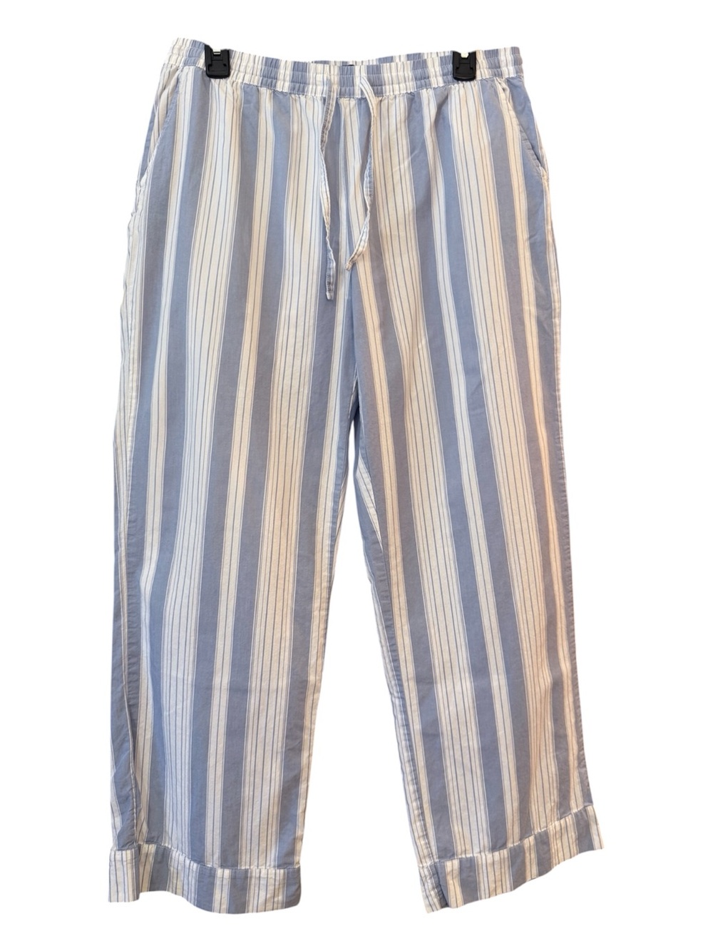 GapBody Light Blue & White Striped Drawstring Pants